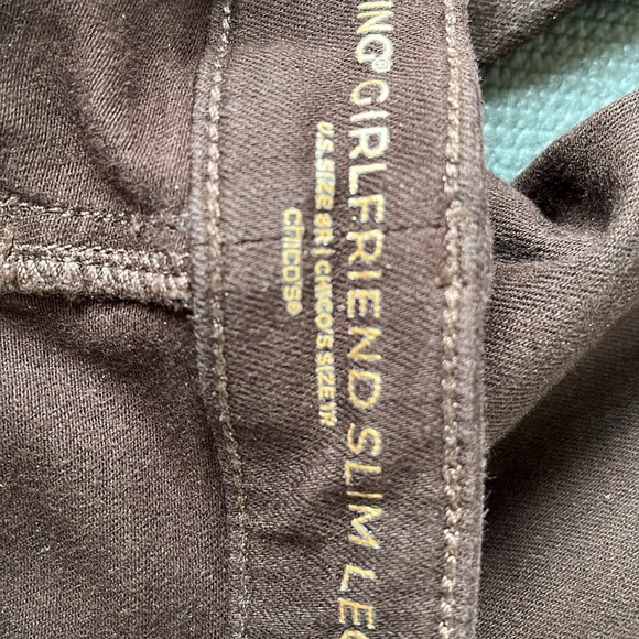 Chicos Brown pants So Slimming Girlfriend Slim Leg Ankle 8R Chicos Size 1R - Picture 5 of 5